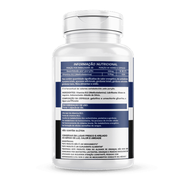 Vitamina B12 60 cápsulas  500mg Hionutri - Image 2