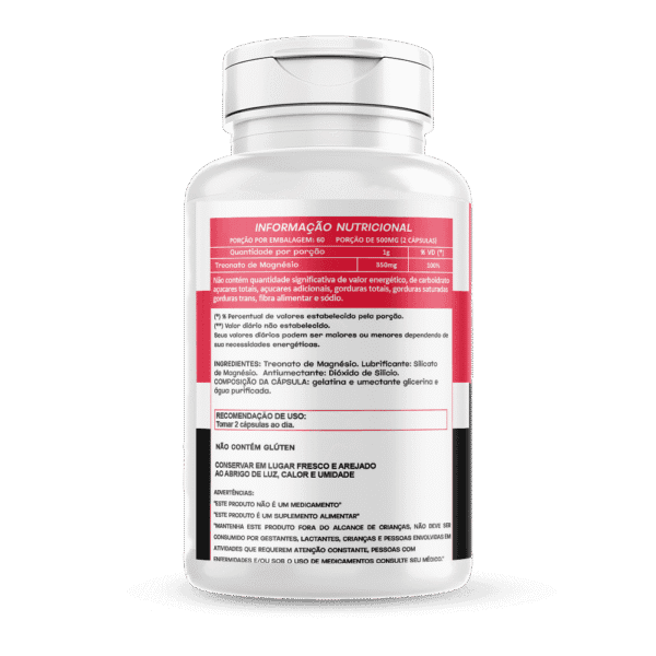 Treonato de Magnésio 120 Cápsulas 500mg Hionutri - Imagem 2