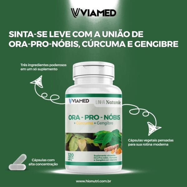 Ora-Pro-Nóbis + Cúrcuma e Gengibre 500 mg - Image 3
