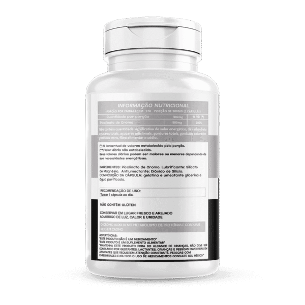 Picolinato de Cromo 120 cápsulas 500mg Hionutri - Imagem 2